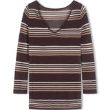 Arcaa Nia Long Sleeve Mini Dress - Espresso Stripe