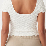 Mila Cap Sleeve Tee - Cream