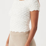 Mila Cap Sleeve Tee - Cream