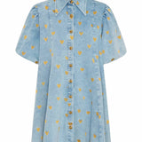 La Boheme Girls Peyton Mini Dress Denim Hearts