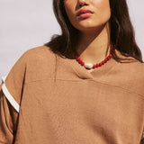 Arcaa Orlando Oversized Tee - Pecan & Cream