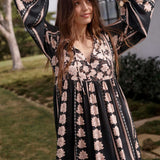 Spell Petalwood Boho Midi Dress - Night Fall
