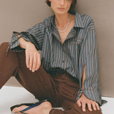 Arcaa Blair Shirt - Muted Blue Stripe