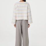 Arcaa Lucca Sweater - Taupe/Blue Stripe
