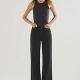 Mia Mid Wide Leg Jean - Black