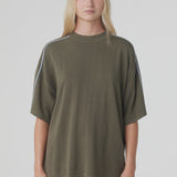 Arcaa Pippa Oversized Tee - Smokey Olive/Dusk Blue