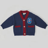 Harry Varsity Knit Cardigan - Navy