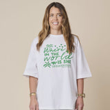 Here, There & Everywhere Where in the World is She Tee - White