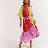 La Boheme Girls Moxie Midi Dress - Candy Stripe