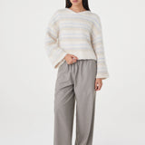 Arcaa Lucca Sweater - Taupe/Blue Stripe