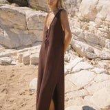 Arcaa Poppy Reversible Maxi Dress - Chocolate