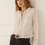 Spell Prairie Long Sleeve Blouse - White
