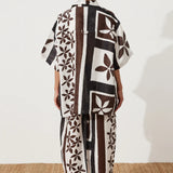 Sarong Flower Linen Pant