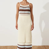 Sea Stripe Cotton Crochet Skirt