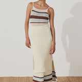 Sea Stripe Cotton Crochet Skirt