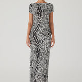 Ripple Stripe Cotton Blend Knit Dress