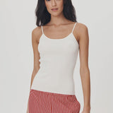 Ruby Rib Knit Singlet - Bone