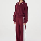 Arcaa Emery Pant - Merlot & Cream