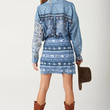 Sunshine bandit Mini Wrap Skirt - Chambray