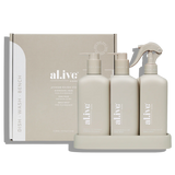 Dishwashing Liquid, Hand Wash & Bench Spray + Tray, Premium Kitchen Trio