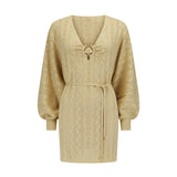 Spell Moss Knit Mini Dress - Gold