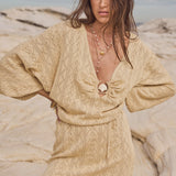 Spell Moss Knit Mini Dress - Gold