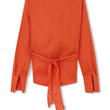Chilli Pepper Linen Wrap Top