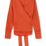 Chilli Pepper Linen Wrap Top