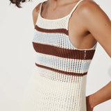 Sea Stripe Cotton Crochet Dress