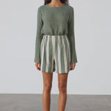 Eucalyptus Stripe Organic Cotton Short