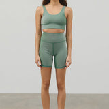 Tallow Green Stripe Rib 7 inch Bike Short