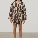 Mosaic Quilted Linen Blend Reversible Jacket