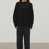 Black Cotton Applique Knit Jumper