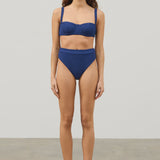 Ocean Blue Textured High Cut Brief