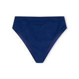 Ocean Blue Textured High Cut Brief