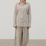 Micro Leopard Hemp Blend Tie Shirt