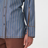 Arcaa Blair Shirt - Muted Blue Stripe