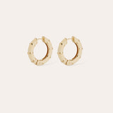 Gas Bijoux Bambou Enamel Hoop Earrings - Ivory