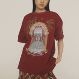 Surrealist Summer Burgundy Tee