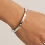 Sterling Silver Live in Love Hinged Bracelet