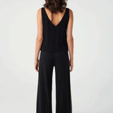 Gia Pointelle Knit Tank - Black