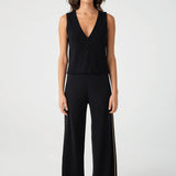 Gia Pointelle Knit Tank - Black