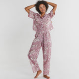 Balmy Palmy Organic Cotton Short Sleeve & Pant PJ Set