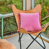 Rose Bloom Velvet Tassel Cushion