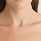 14k Solid Gold Droplets Diamond Necklace
