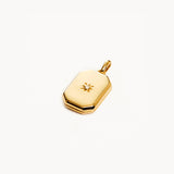 18k Gold Vermeil Rectangular Lotus Locket Pendant