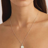 Sterling Silver Rectangular Lotus Locket Pendant