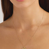 18k Gold Vermeil Heart Lotus Locket Pendant