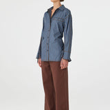 Arcaa Blair Shirt - Muted Blue Stripe