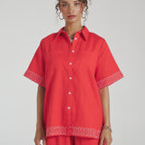 Sig Linen Shirt - Scarlet Summi